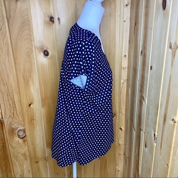 Michael Kors NWT blue/ white polka dot top size L - Picture 4 of 8